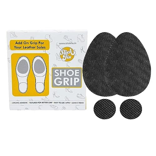 SlickFix Non-Slip Shoes Grips Adhesive slip resistant for shoes (Pack of 2 Pieces with heel grip) Anti slip shoe grips Suitable for Insole, Heels, Sneakers, Shoe Accessories for Men & Women.