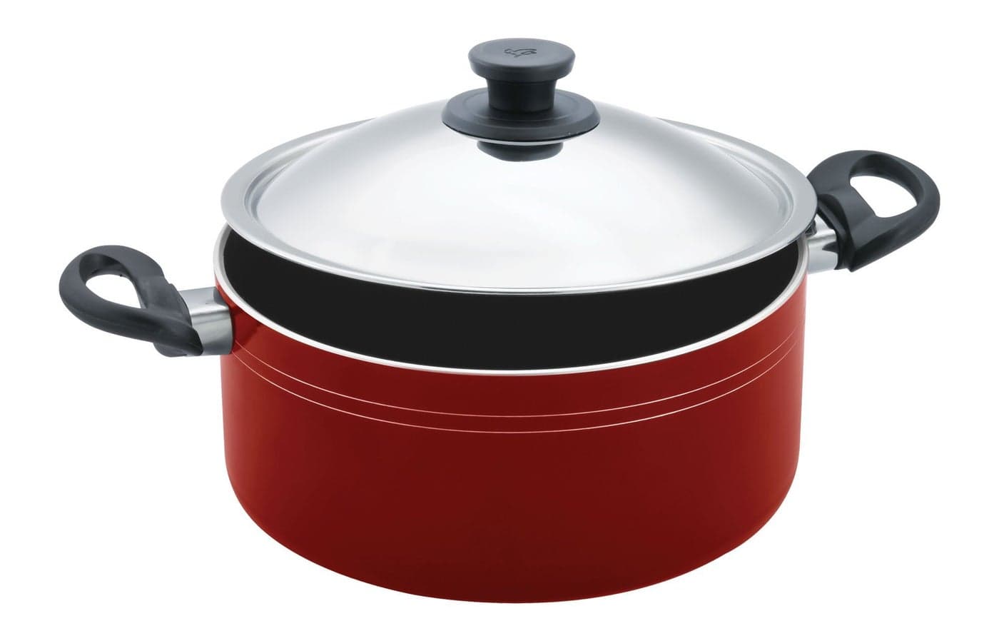Pigeon by Stovekraft Aluminium Non-Stick Biriyani Pot with Lid, 3.5 litres (Red)