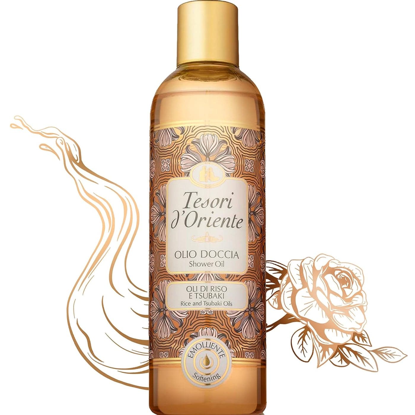Tesori dOriente Bath Oil Shower Oil Body Wash Cleansing Oil for Women with Rice Tsubaki Oil845 fl oz Made in ItalyRice Tsubaki Oil