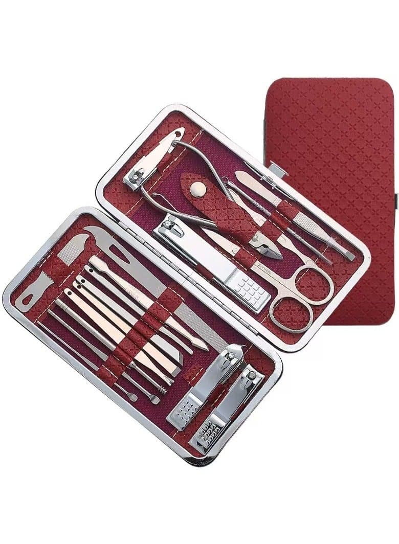 Yougai Manicure Set 19 in 1 Nail Clippers, Stainless Steel Professional Grooming Kits, Nail Care Tools Pedicure kit with Luxurious Travel Case