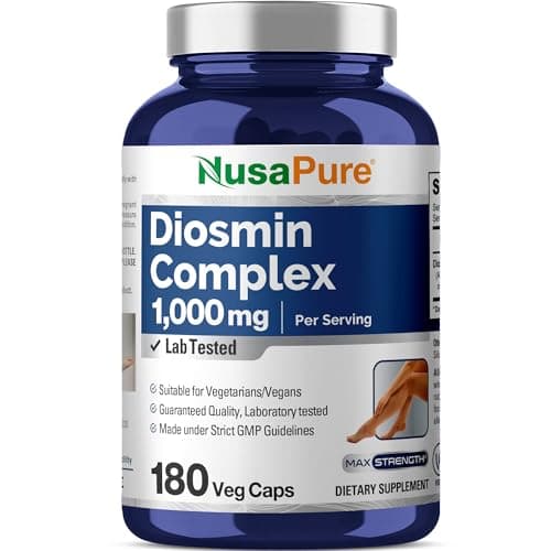 NusaPure Diosmin Complex 1000mg per Serving 180 Veggie Caps NonGMO Vegan Citrus Aurantium