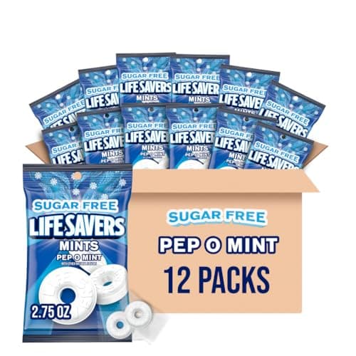 LIFE SAVERS PepOMint Breath Mints Hard Candy 275 oz Bag Pack of 12