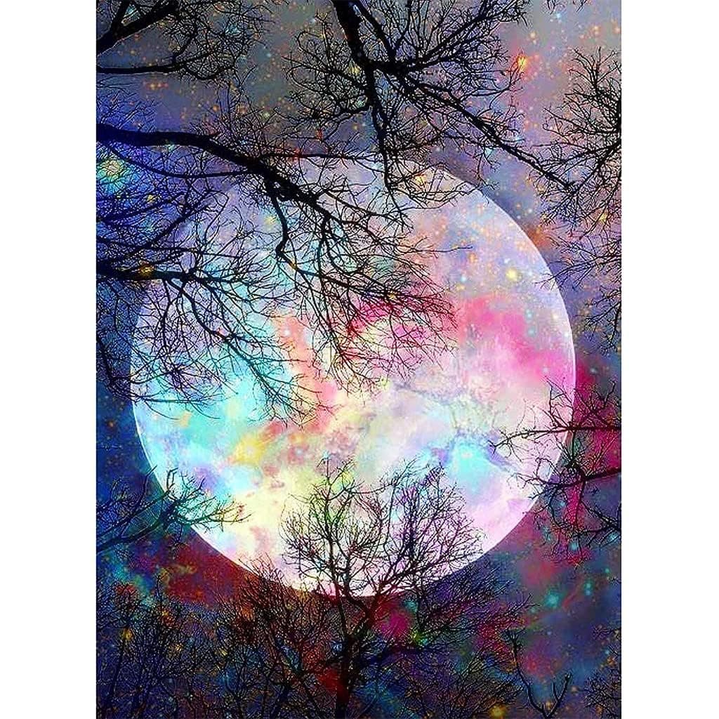 EARTHCONE Home Office Wall Decor Diamond Painting Kits Art Kit for Adults Kids Beginners30 40Cm Bright Moon