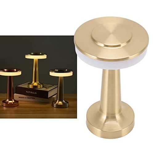 Touch LED , Portable LED Retro Touch Control 3 Levels Color Temperature Rechargeable Night Light for Hotel (Gold)