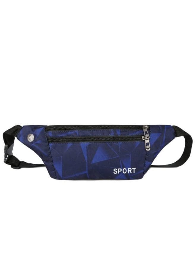Lightweight Three-layer Canvas Mobile Phone Waist Crossbody Bag Sports Mobile Phone Waist Bag Hot Sale-Color:4300 Dark Blue