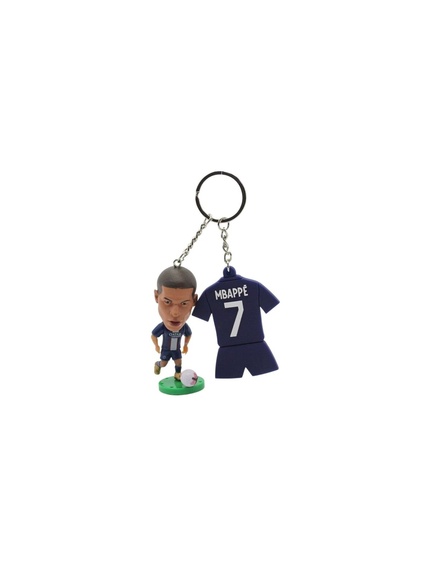 Football Star Bobblehead & Jersey Keychain Set | Mbappe Figurine For Car Dashboard Or Desk | Collectible Gift For Soccer Fans