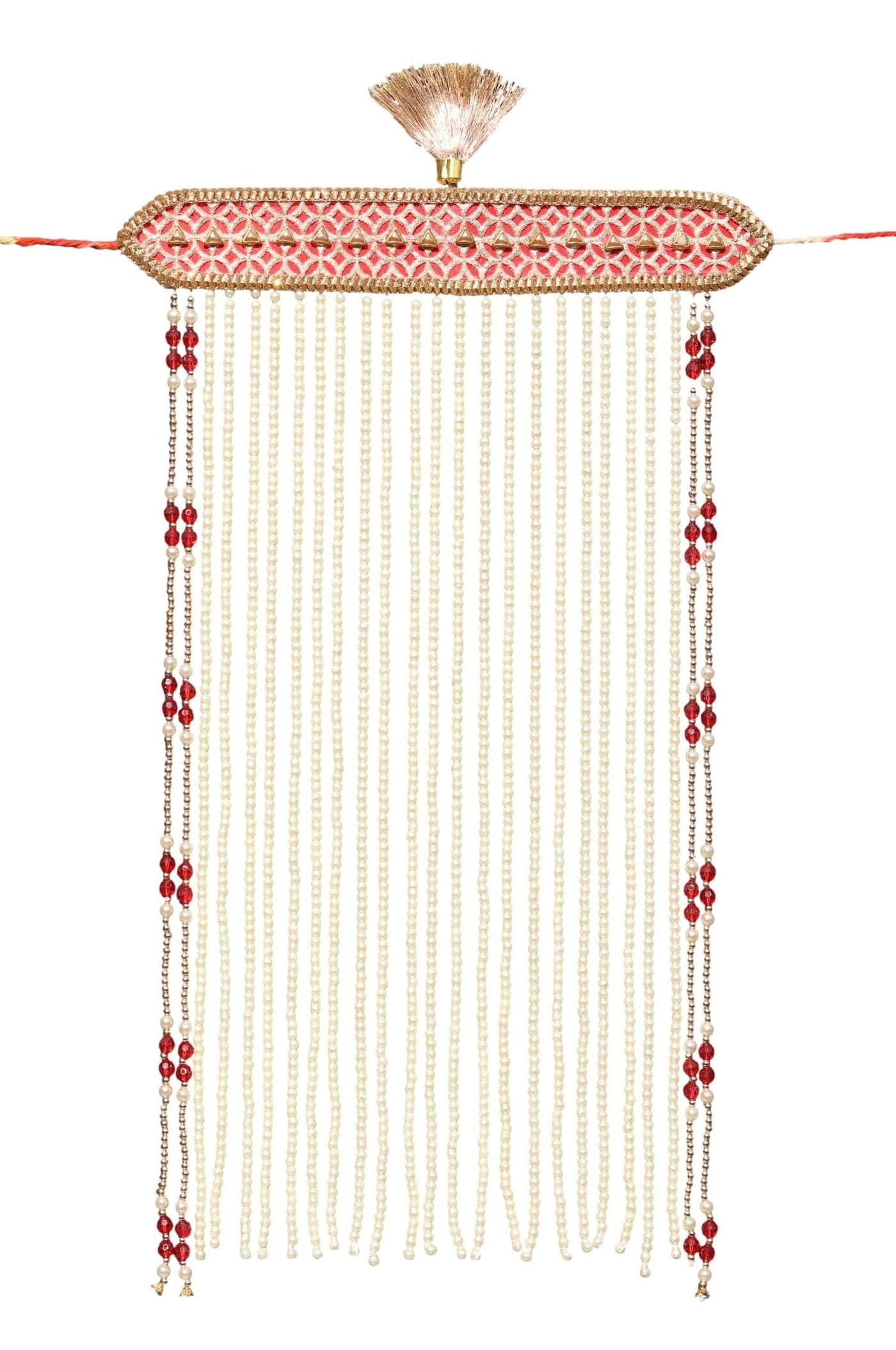 Geetanjali Crafts Handmade Pearl Stone & Studded AD (American Diamond) Sehra for Men/Groom Or Special Occasions (Sehra-18)