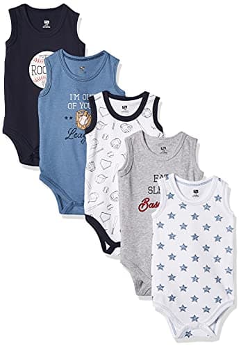 Hudson Baby Unisex Baby Cotton Sleeveless Bodysuits, Baseball, 3-6 Months