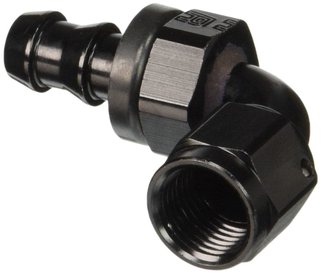 Russell 624163 Twist-Lok Black 6-AN 90° Straight Hose End