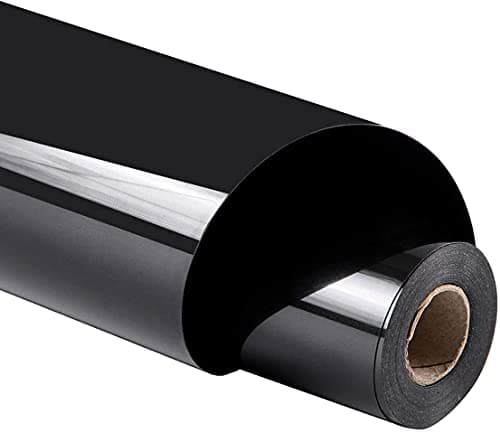 guangyintong Heat Transfer Vinyl Black HTV Rolls 12 x 5ft Black Iron on Vinyl for T Shirts Glossy Surface HTV Vinyl for All Cutter Machine Easy to Cut Weed for Heat Vinyl DIY Design