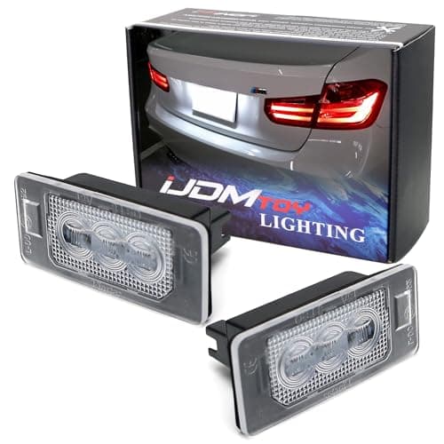 iJDMTOY OEM-Fit 3W Full LED License Plate Light Kit Compatible With BMW 1 2 3 4 5 Series X5 X6, Powered by 3 Super Bright White LED Lights & CAN-bus Error Free