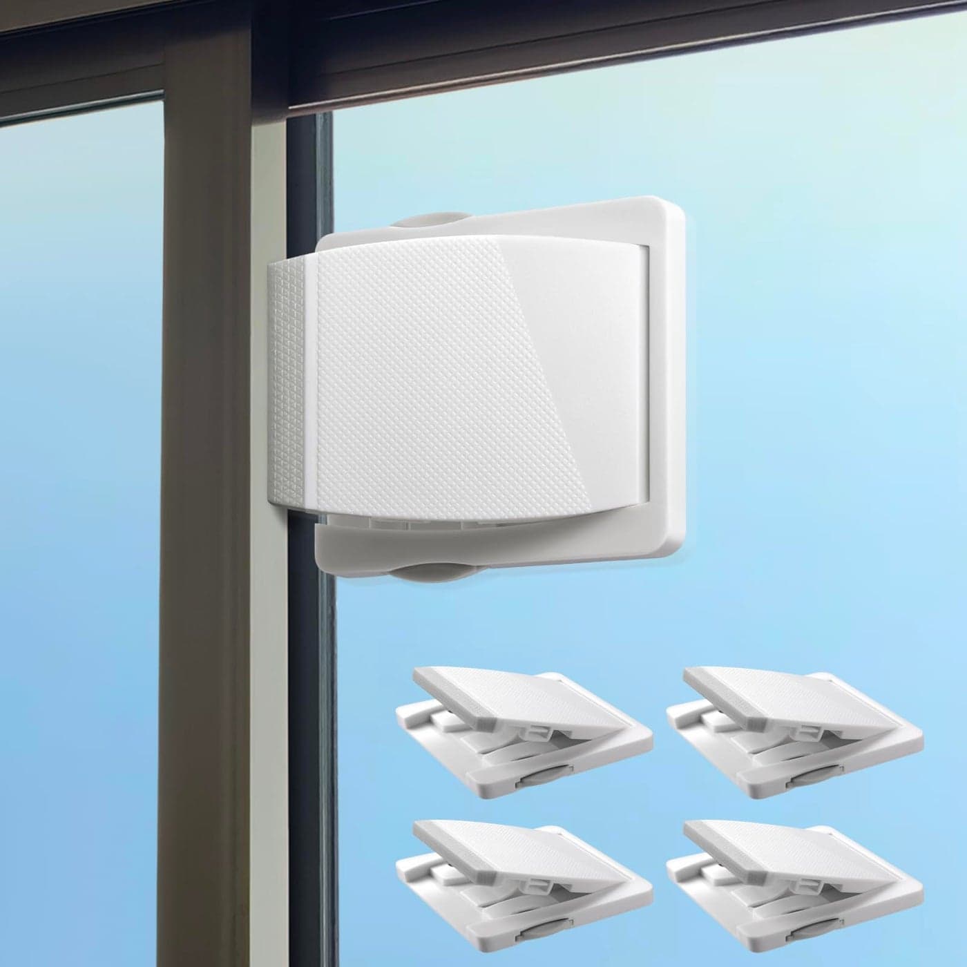 Sliding Door Lock 4 Pack Child Safety Sliding Glass Door Lock for Sliding Glass Doors Sliding Windows Sliding Closet etc Easy to Installation Provides More Security for Your Baby and Pets