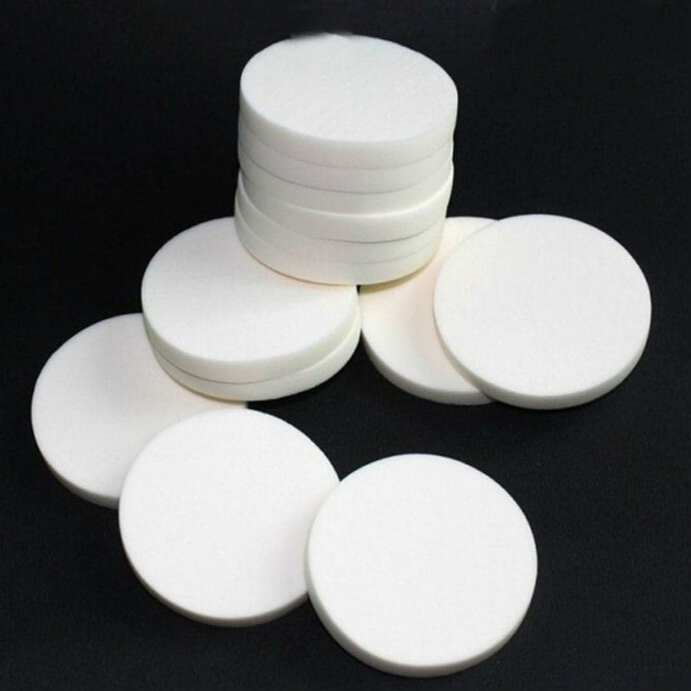 AKOAK 20pcs Round Make Up Facial Face Soft Sponge Cosmetic Puff Women Lady Beauty Makeup Foundation Powder Puff WHITE COLOR20