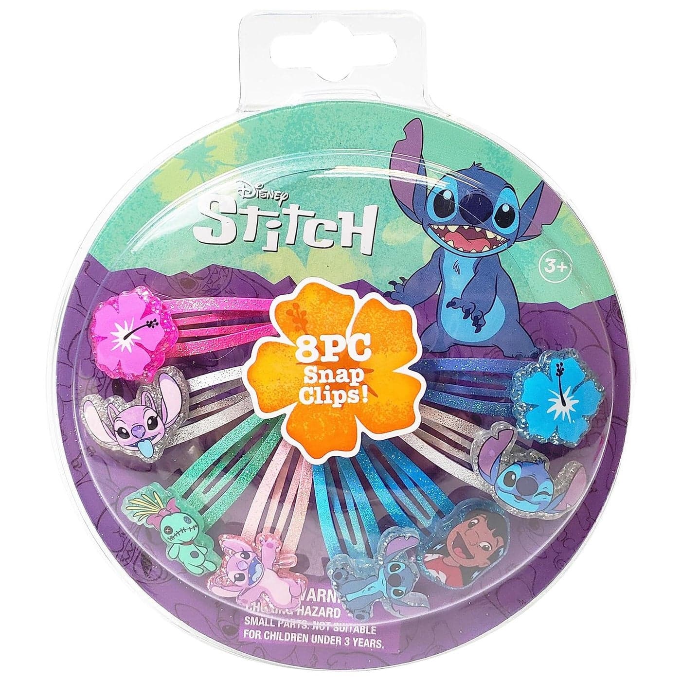 Disney Stitch Kids Hair Clips for Girls Snap Clips 8 Pack Multi Color Ages 3+