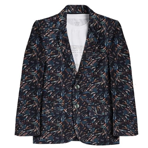 CAVIO Boys Printed Blazer and T-Shirt Green