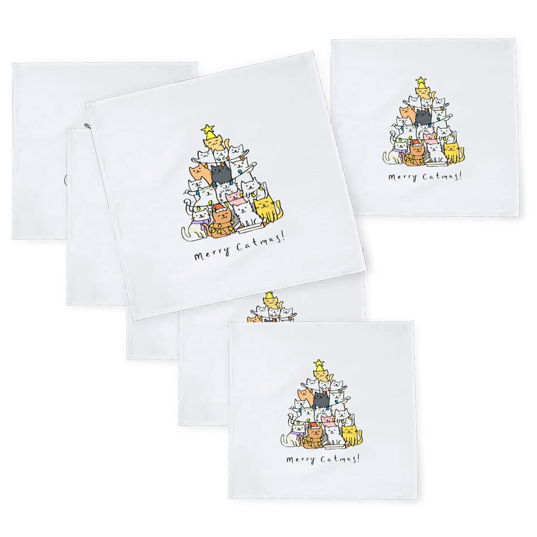 Khakee 6 Pcs Christmas Theme Silk Table Napkins 10x 10 for Xmas Decoration Christmas OrnamentsChristmas Giftxmas21143