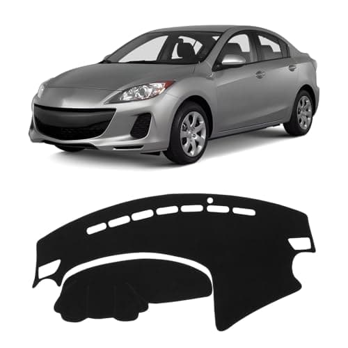 KUST Car Dash Cover for 2010 2011 2012 2013 Mazda3 (Sedan/Hatchback/MazdaSpeed3) Non-Slip Polyester Center Console Dash Cover Interior Accessories for Mazda3 Custom Fit Dash Mat No Glare Black