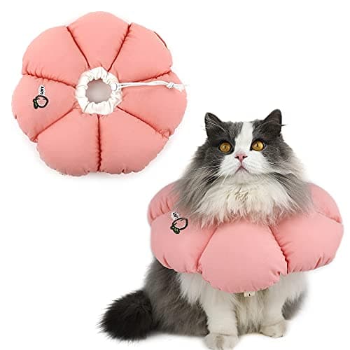 HiDREAM Cat Cone Collar,Cute Waterproof Elizabethan e Collar for Cats,Anti-Bite Lick Wound Healing Safety Cat Recovery Collar,All-Season Style