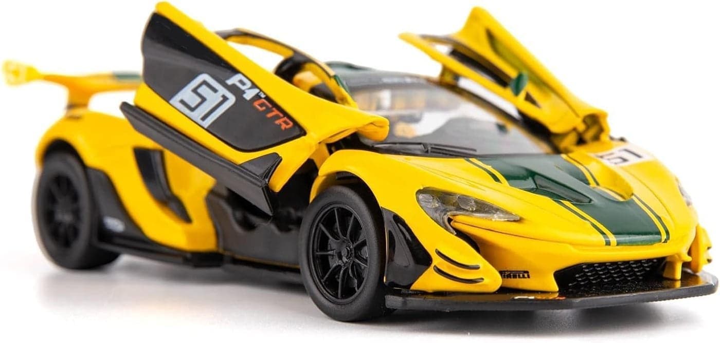 TOYRENTTO 1:40 McLaren Die-Cast Toy Car – Pull-Back Action, LED Lights & Realistic Engine Sound, Openable Butterfly Doors, Premium Metal Model for Kids & Collectors