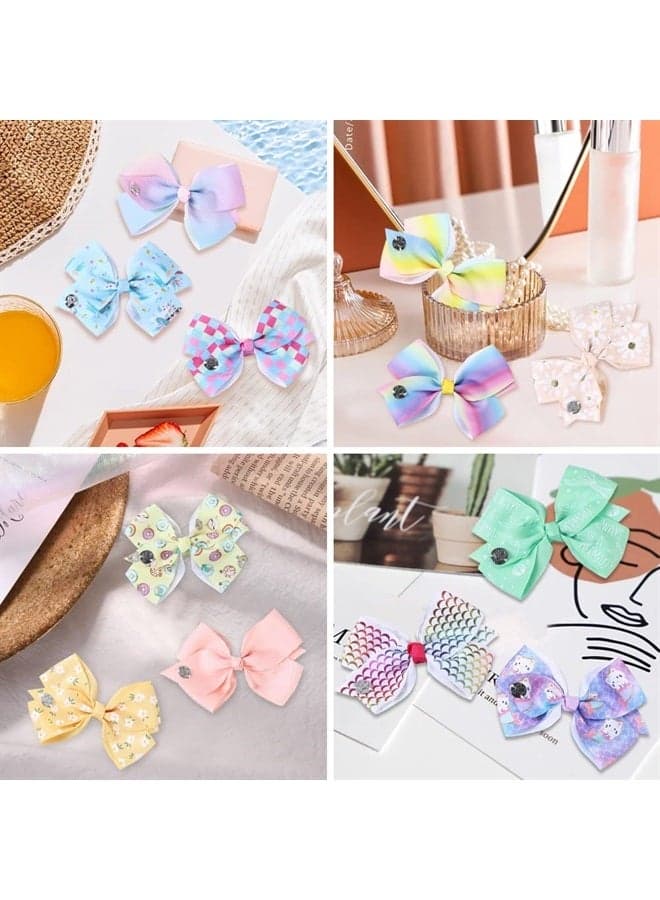 24pcs 5" Girls Hair Bows Alligator Clips Grosgrain Ribbon Big Bows Colorful Hair Barrettes Hair Accessories for Girls Toddlers Kids for Birthday Party Gifts Halloween Thanksgiving Christmas