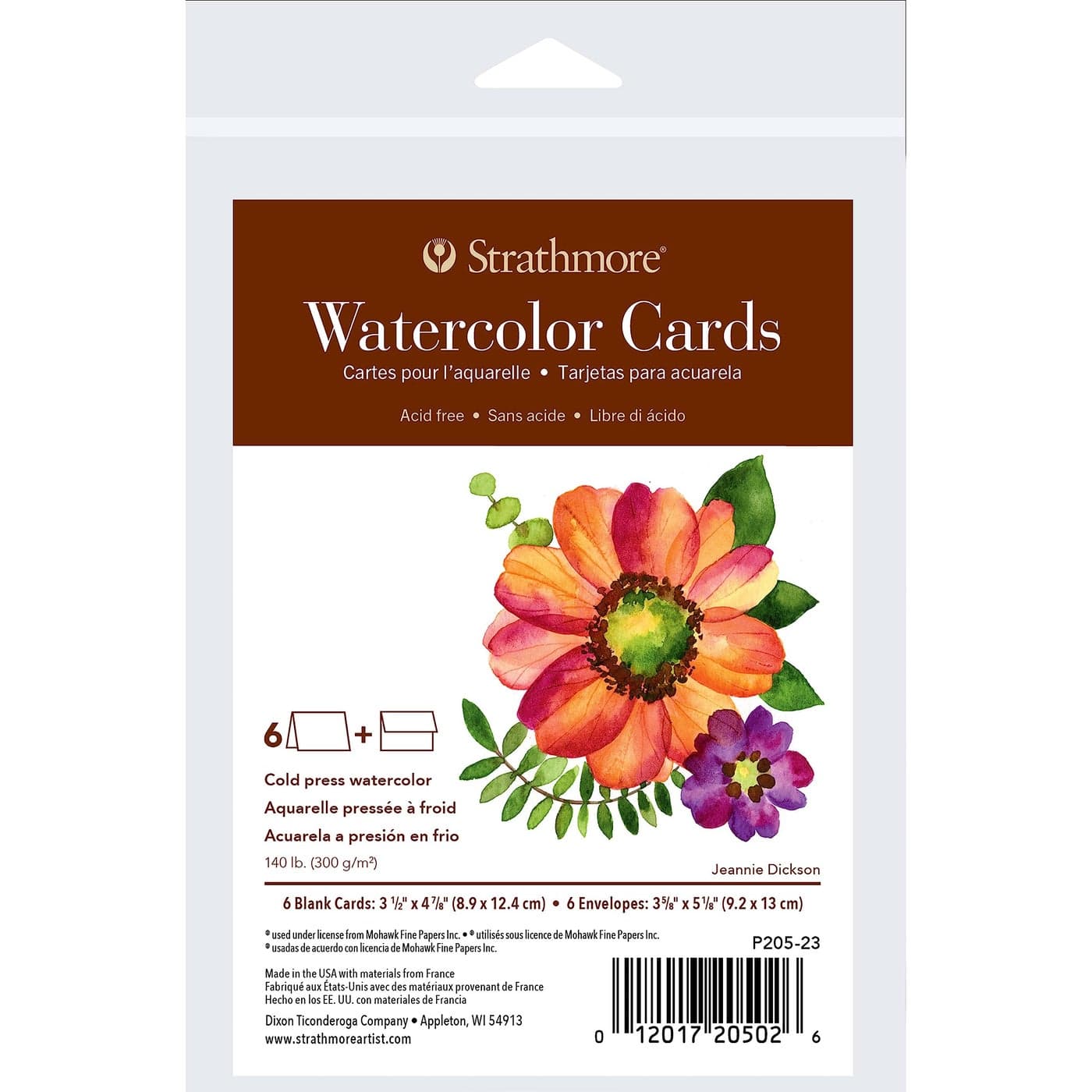 Strathmore 400 Series Watercolor Cards Cold Press Announcement Size 35x4875 inches 6 Pack Envelopes Included Custom Greeting Cards for Weddings Events Birthdays