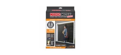 Magic Mesh Garage Door Screen Black Magnetic Closure Breezy Net Mosquito Bug Screen for Standard 2 Door Garage Kid Pet Friendly Size 109 x 845 Pack of 1
