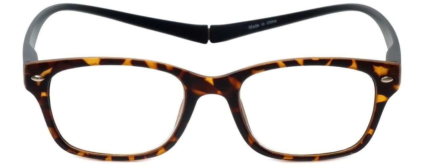 Magz Greenwich Reading Glasses +2.50 Tortoise Havana Gold Men/Women Readers Neck Hanging Magnetic Rear Connecting