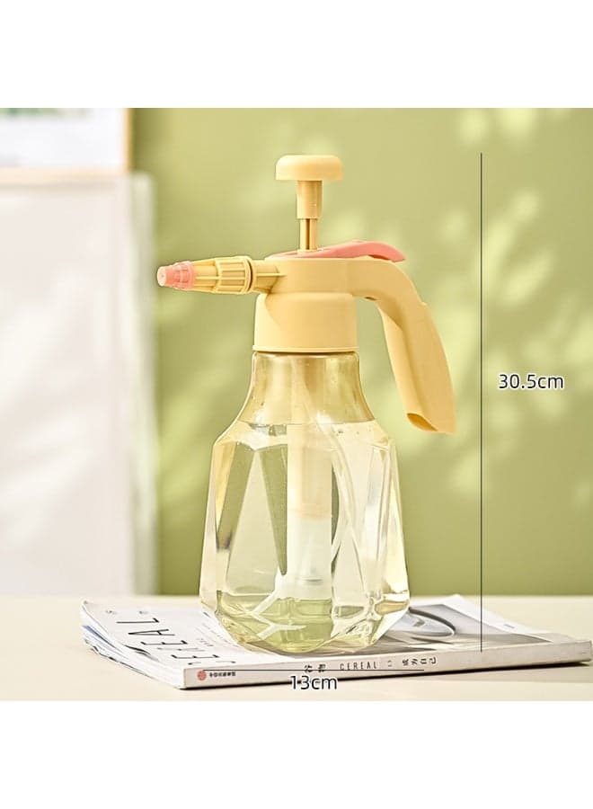 1.5L Yellow Pressure Sprayer Bottle | PET+PP Dual-Mode Adjustable Nozzle | 3-in-1 For Garden/Car Wash/Disinfection | Mist & Jet Spray Settings | Eco-Friendly Corrosion-Resistant Material | Ergonomic Non-Slip Handle | Indoor/Outdoor Cleaning Tool | With Leak-Proof Lock