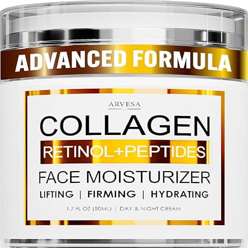 Collagen Cream Anti Aging Face Moisturizer Wrinkle Cream for Women and Men with Retinol Peptides and Hyaluronic Acid Day and Night Best Facial Moisturizer Neck Dcollet