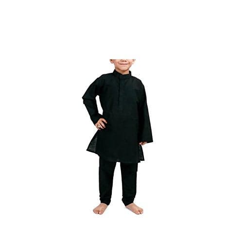 Royal Kurta 100% Cotton Kurta Pyjama Set For Kids (Black)