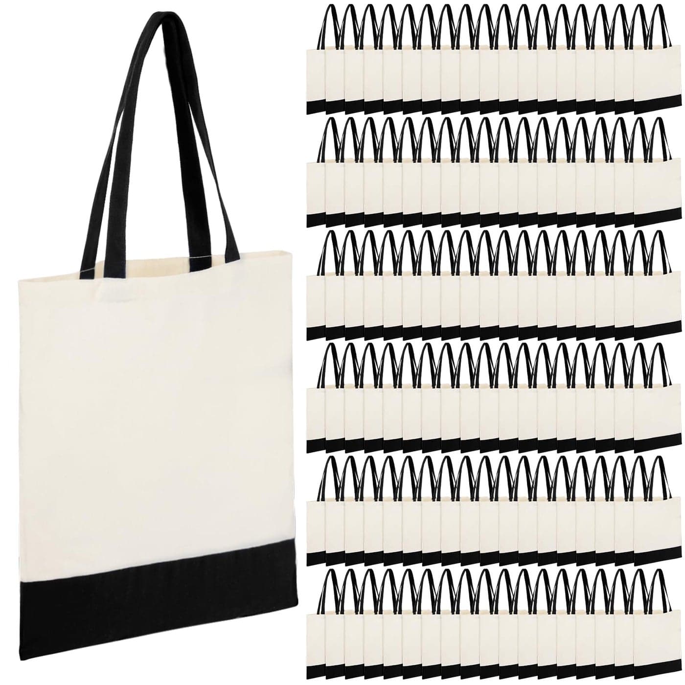 Roowest 60 Pcs Employee Appreciation Gifts Cotton Canvas Tote Bags Bulk Reusable Grocery Shopping Cloth Bags for Womens DIYWhite