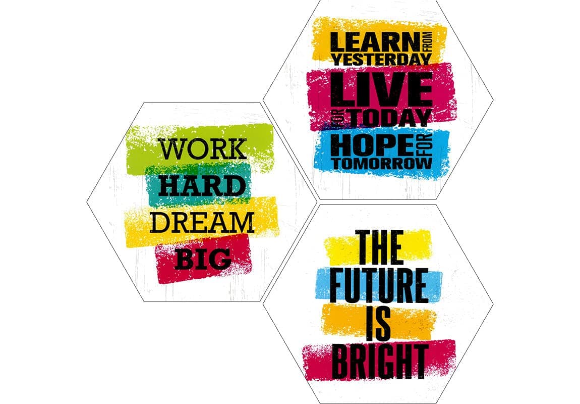 SAF paintings Engineered Wood Work Hard Dream Big Motivational UV Coated Home Decorative Framed Alphabets Painting (17 inch X 17 inch) - Set of 3
