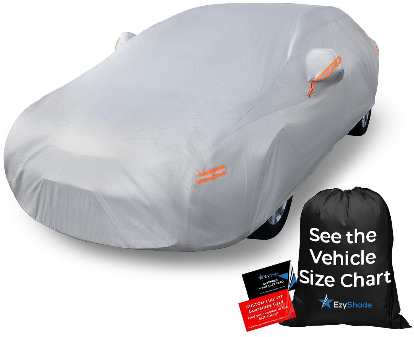 EzyShade 10-Layer Car Cover Waterproof All Weather. See Vehicle Size-Chart for Accurate Fit. Outdoor Full Exterior Covers for Automobiles Sedan Hatch SUV Rain Sun Protection. Size A1 (See SizeChart)
