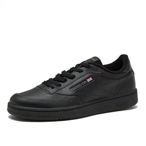 Reebok Club C 85 Mens Tennis Shoes, Casual Fashion White Sneakers for Men, Int-Black/Charcoal, 5