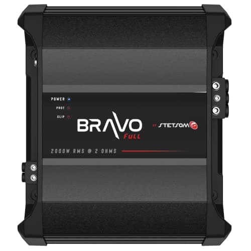 Stetsom Bravo Full 2000 2 Ohms Mono Car Amplifier 20001 2K Watts RMS 2 Stable Car Audio HD Sound Quality Crossover Bass Boost Car Stereo Speaker Subwoofer MD Smart Coolers
