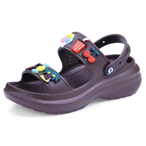 DOCTOR EXTRA SOFT Women's Classic Charms Cushion Sandals/Clogs with Adjustable Back Strap for Adult| Comfortable & LightWeight | Stylish & Anti-Skid | Waterproof Casual Daily Mules Girls & Ladies D-552