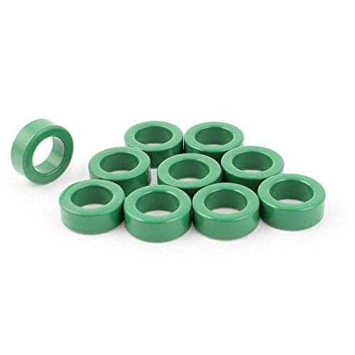uxcell 22mm x 14mm x 8mm Power Transformer Ferrite Toroid Cores Green 10 Pcs