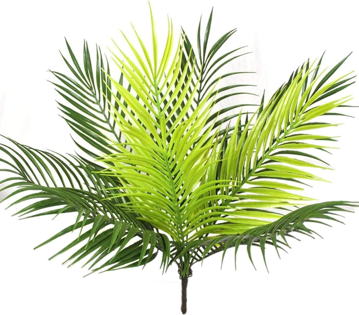Dekorly Artificial Palm Tree, Fake Plants Plastic Greenery Tropical Shrubs Faux Leaves for Home Indoor Outdoor Decor Garden DIY Basket Planter Filler Wedding Party (Single Stick, Palm Tree)