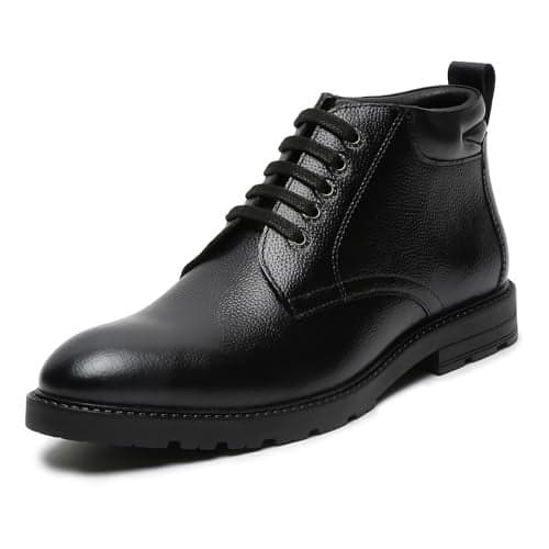 LOUIS STITCH Chukka Boots for Men | High Ankle Leather Boots | Formal Office & Business Wear | Versatile Hiking and Casual Shoes | Stylish and Durable Formal for Men Size-UK08 Black (BT-WBND)