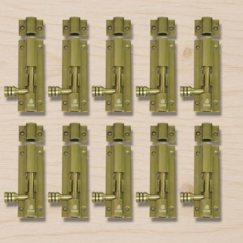 Atom 4 inch Aluminium Tower Bolt | Antique Finish | Home and Offices Doors and Windows Tower Bolt, TB001, Pack of 10
