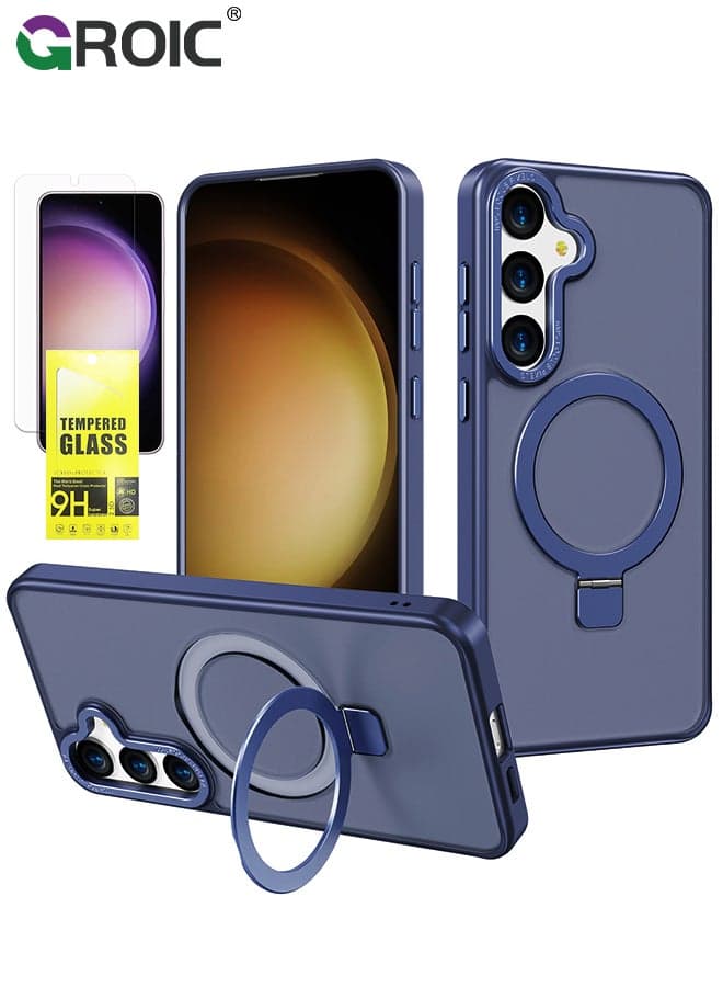 For Samsung Galaxy S24 Plus Case with Magnetic Ring, with 1 Pack Soft TPU HD Screen Protector, Drop Protection Cover,Shockproof Cell Phone Shell for Galaxy S24 Plus 6.6''