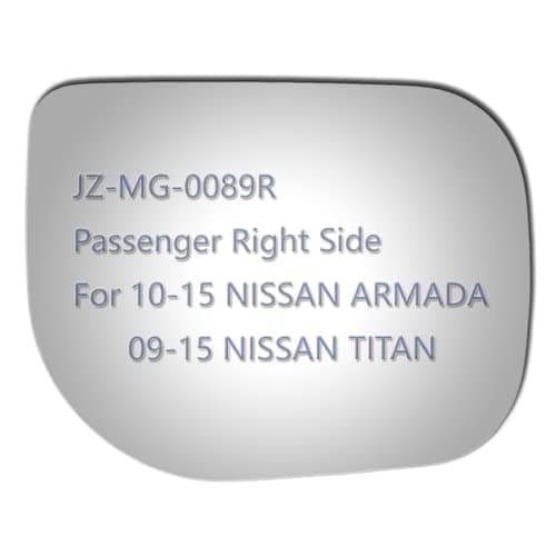 JZSUPER Mirror Glass fit for 2010-2015 Nissan Armada 2009-2015 Nissan Titan Replacement Convex Passenger Side Glass (Non Heated)