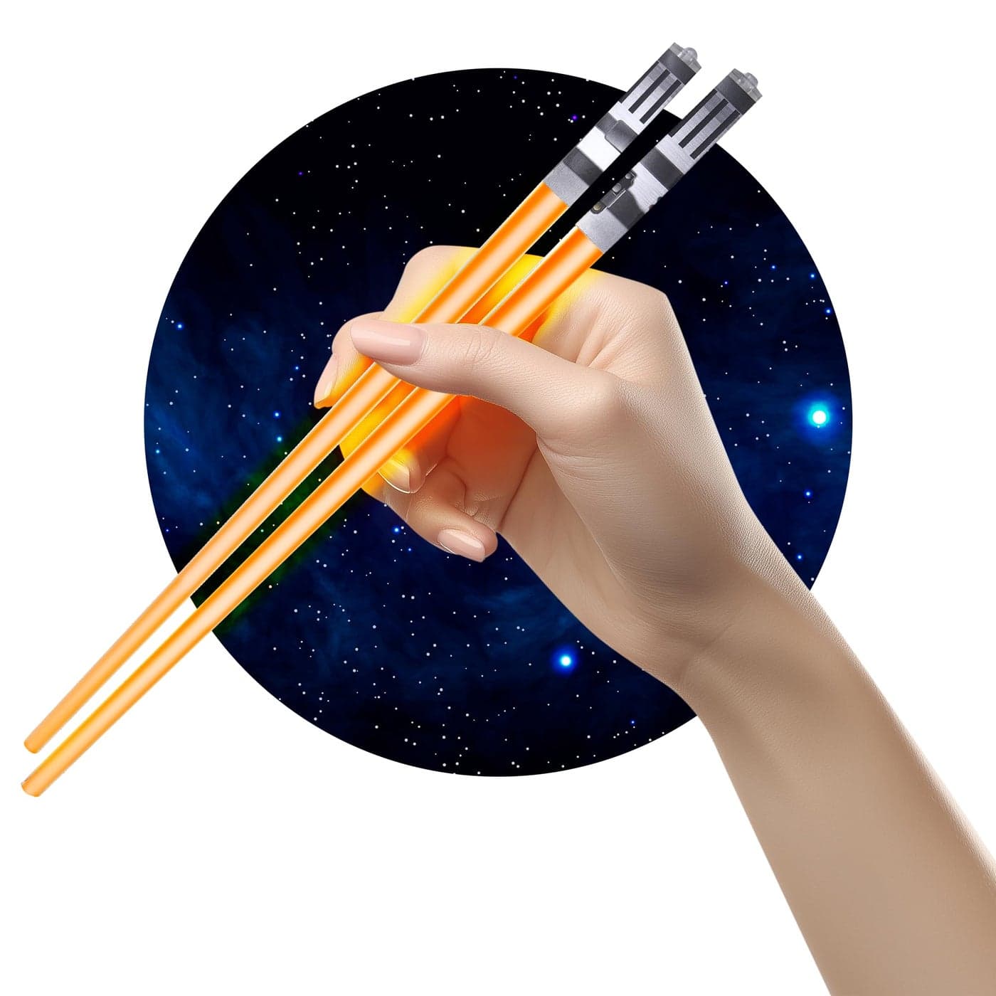 Chop Sabers Light Up Lightsaber Chopsticks 1 Pair Orange