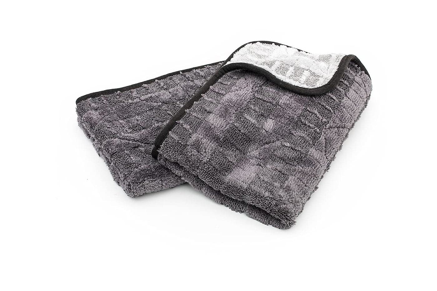 The Rag Company Gauntlet Car Drying Towel - 70/30 Korean Microfiber, Dries Faster Without Scratching, 900gsm, 15x24 inches, Ice Grey/Grey, 2-Pack