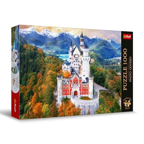 Trefl Neuschwanstein Castle Germany 1000 Jigsaw Puzzle Premium Plus Photo Odyssey 27x19 Unique Photographic Series Perfect Matching of Elements for Adults and Children from 14 Years Old