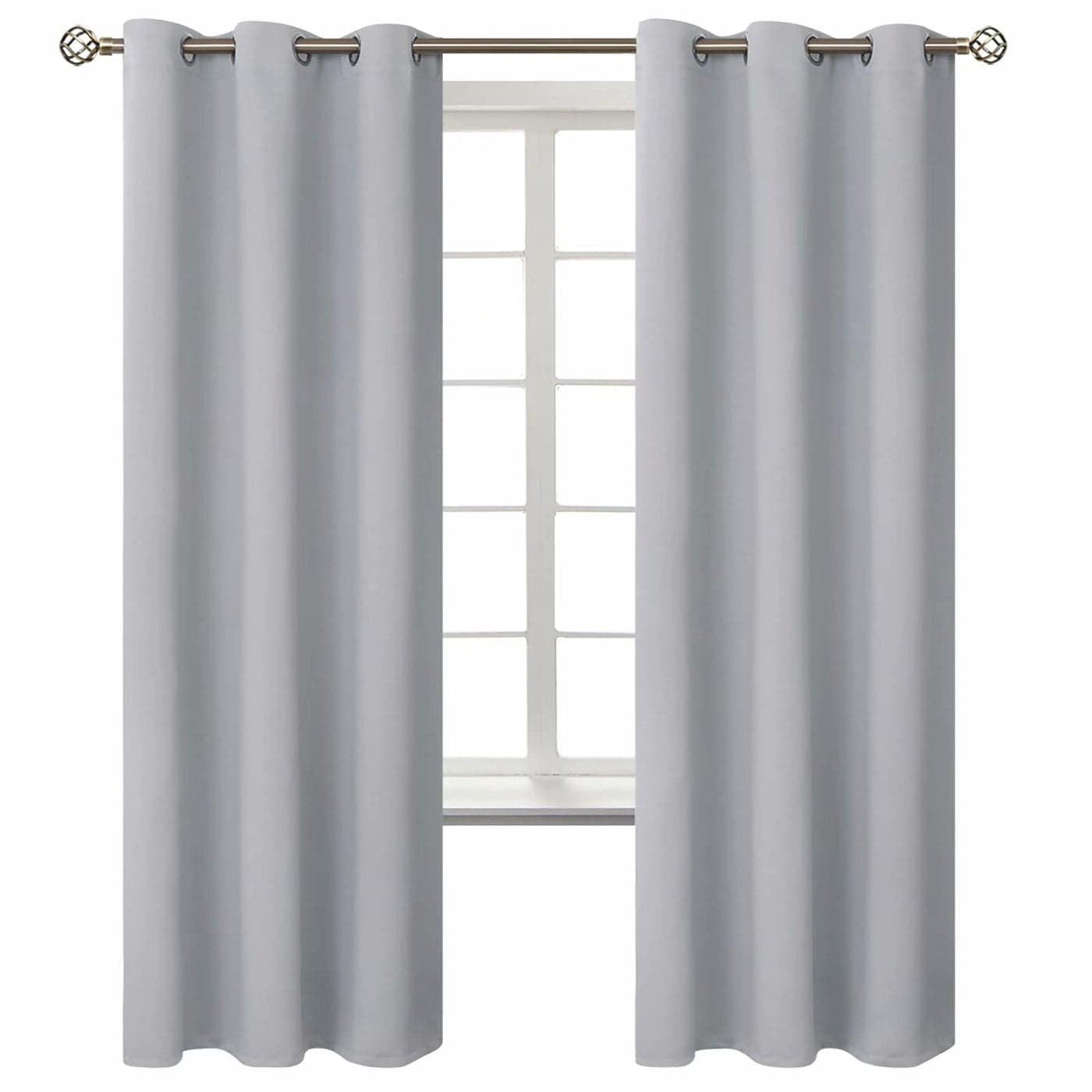 BGment Room Darkening Curtains 72 Inches Long Grommet Thermal Insulated Drapes Window Treatment Curtains for Bedroom 2 Panels 42 x 72 Inch Light Grey