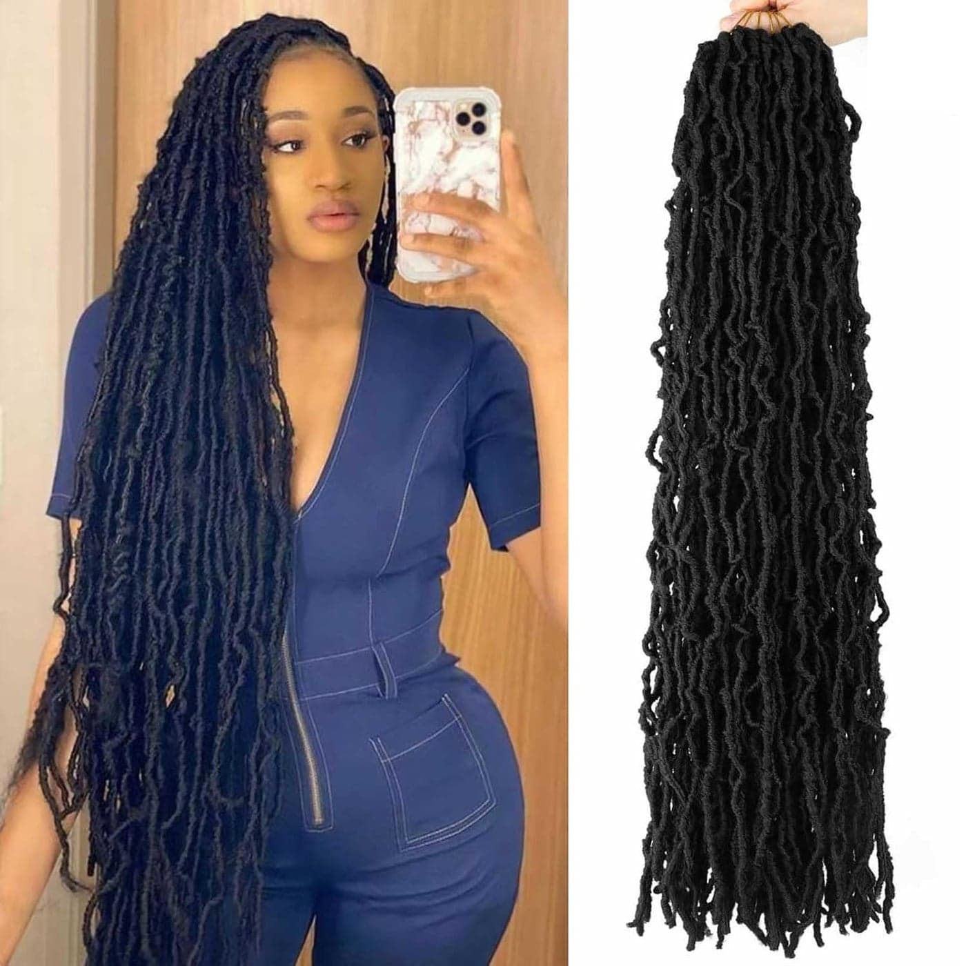 7 Packs Faux Locs Crochet Hair 30 Inch Soft Locs for Distressed Locs Butterfly Locs Crochet Hair for Women 30 InchPack of 7 1B