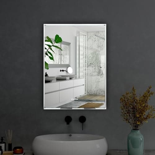 Plantex Frameless Rectangle Mirror for Wall/Mirror with Beveled Smooth Edges for Bathroom/Dressing Room/Living Room/Bedroom/Entryway - (18x12 Inch)