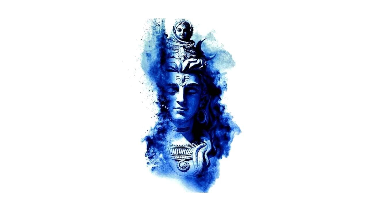 DivineDesigns PVC Blue Vinyl Shiv Ji Wall Sticker for Living Room, Bedroom, Office Wall Decoration (22 X 31 INCH) Pack 1