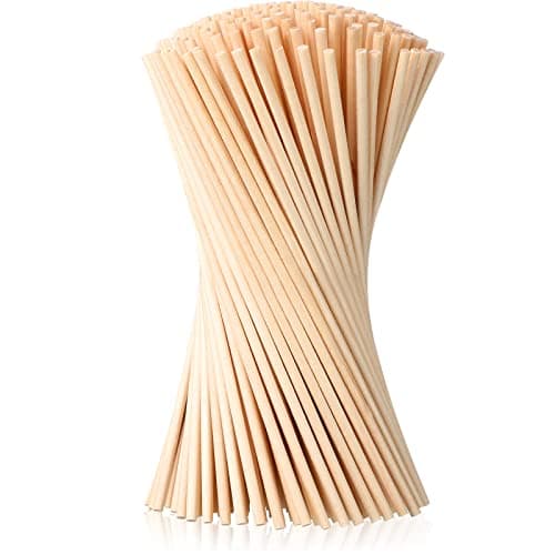 EBOOT 100 Pcs Wooden Dowels Rods 18 x 6 Inch Round Wooden Sticks for Crafts Unfinished Hardwood Sticks Dowel Rods Assortment for Crafting Cake Dowels DIY Project